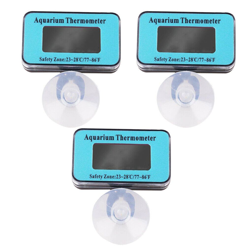 Water Aquarium Temperature Gauge LCD Digital Thermometer for   Tank Blue