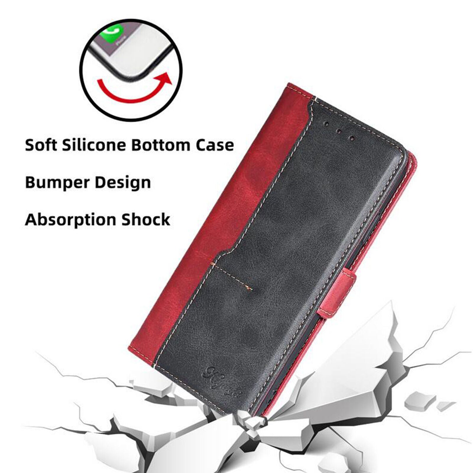 Cubot X30 PU Wallet Cellphone Case Contrast Color  Protective Case