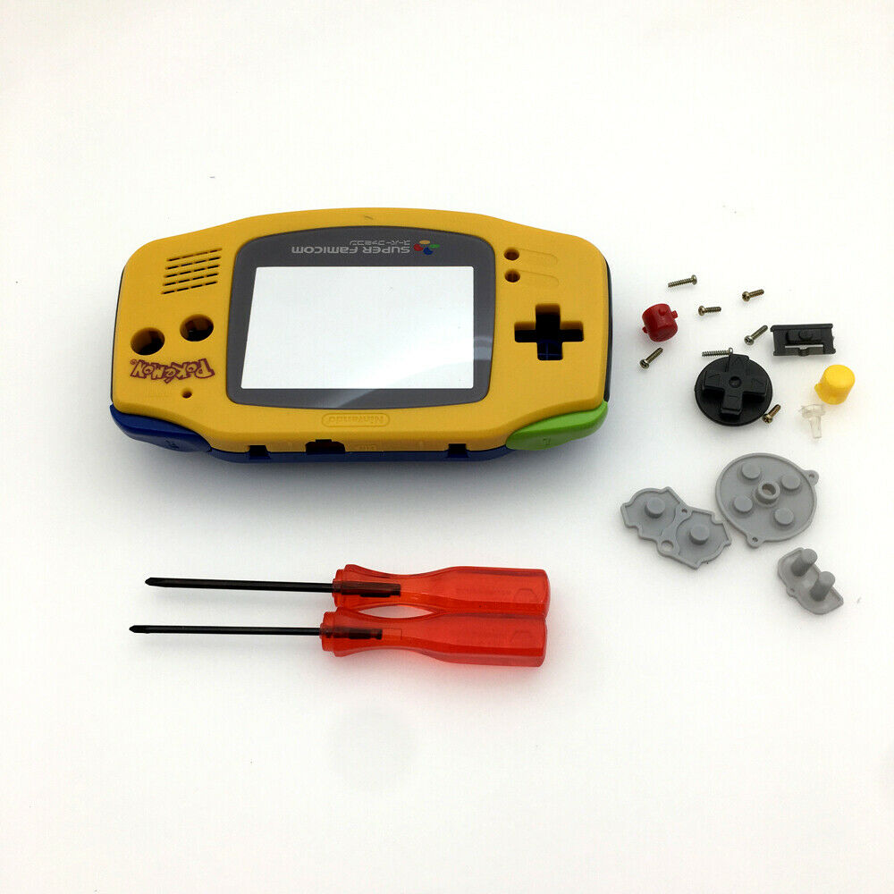 5 Sets Pokemen Full Housing case & Glass Screen Lens For Game Boy Advance GBA