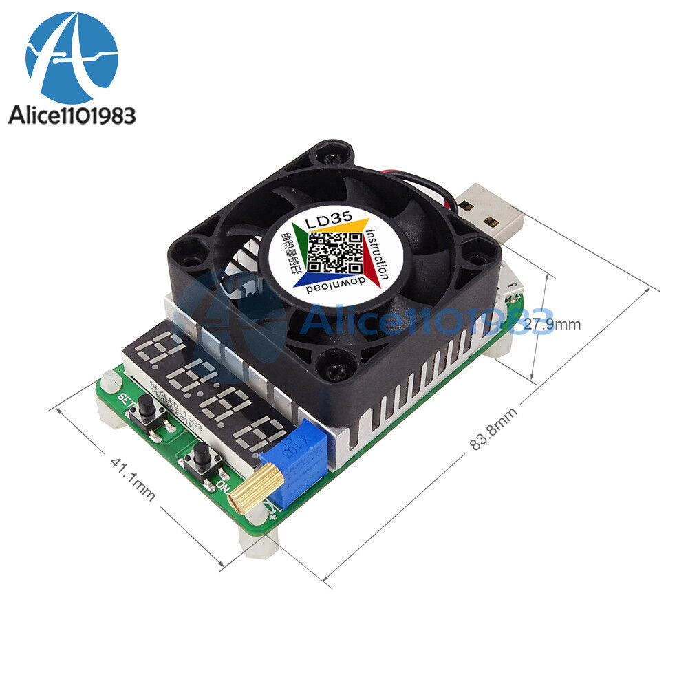 5A 35W LD35 Electronic Load Resistor USB Interface Test Discharge Battery Tester