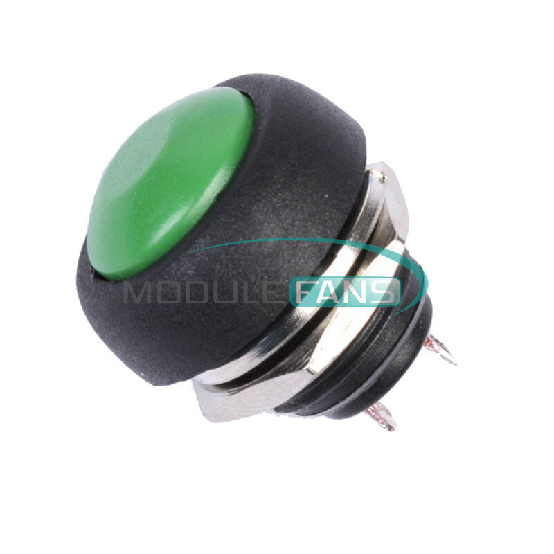 5Pcs Green 12mm Waterproof Momentary ON/OFF Push Button Mini Round Switch New