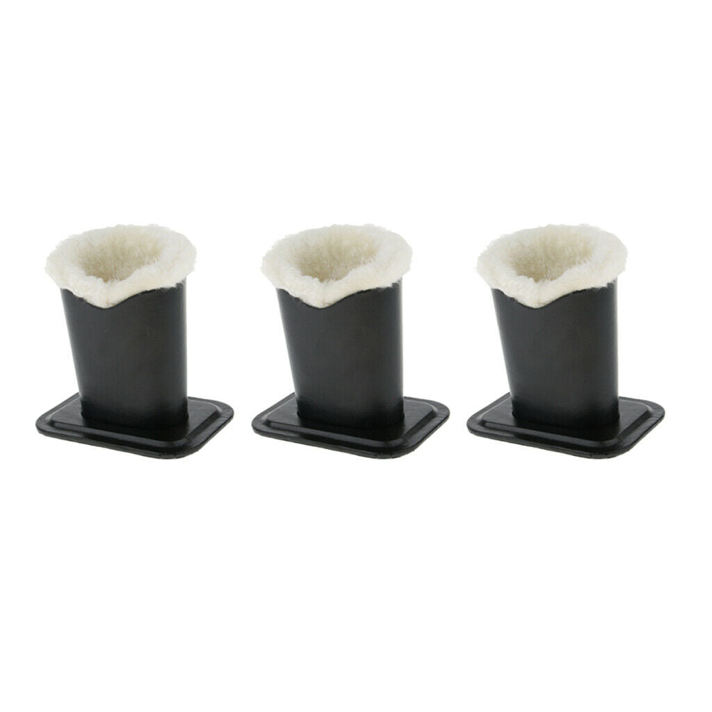 Pack of 3 PU Leather Plush Lined Upright Eyeglasses Holder Stand Pen Holder