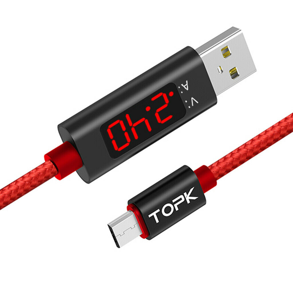 LED Display Quick Charging Cellphone Micro USB Cable Charging Wire 3ft