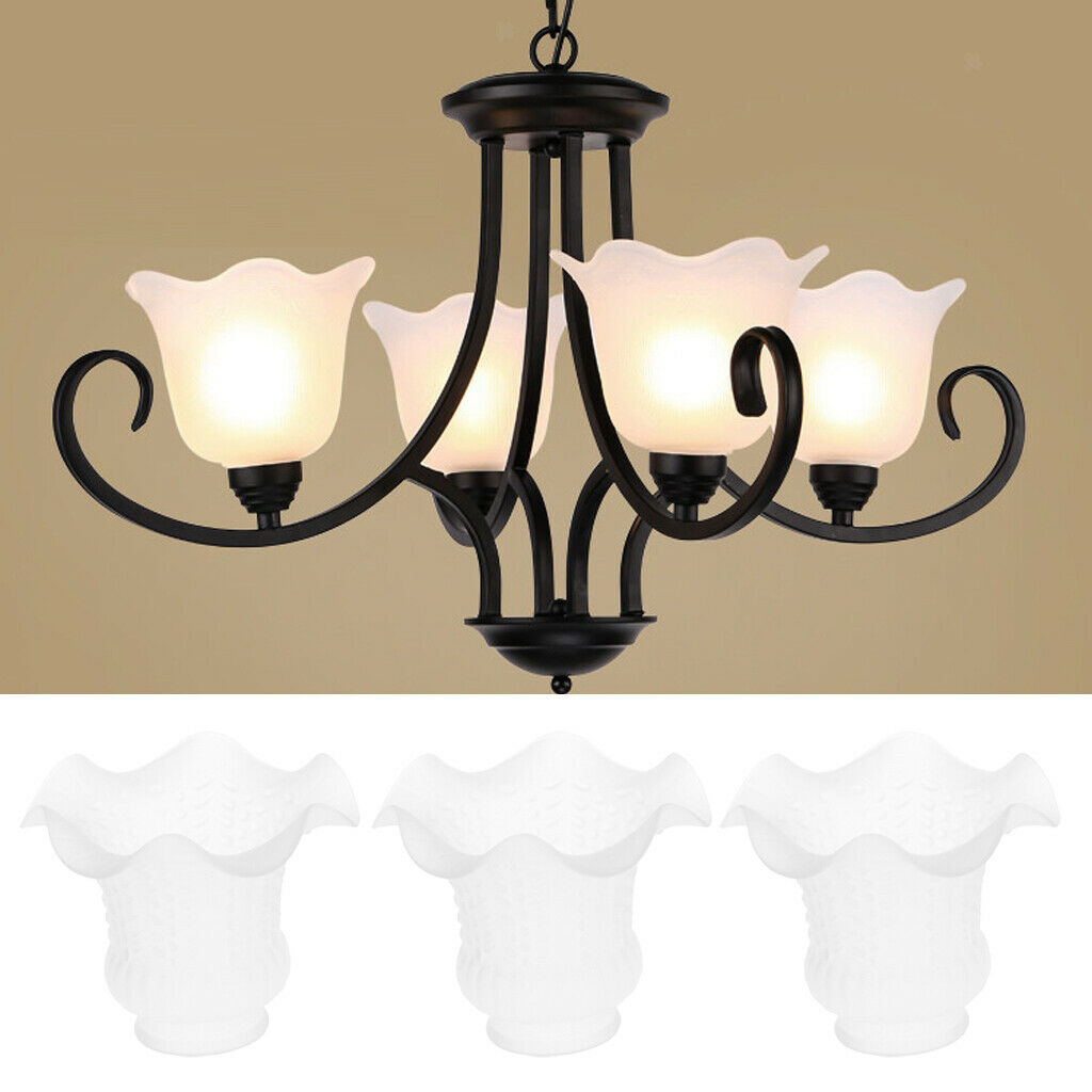 3pcs E27 Glass Lamp Shade Table Light Shade for Corridor Porch Cafe Bar