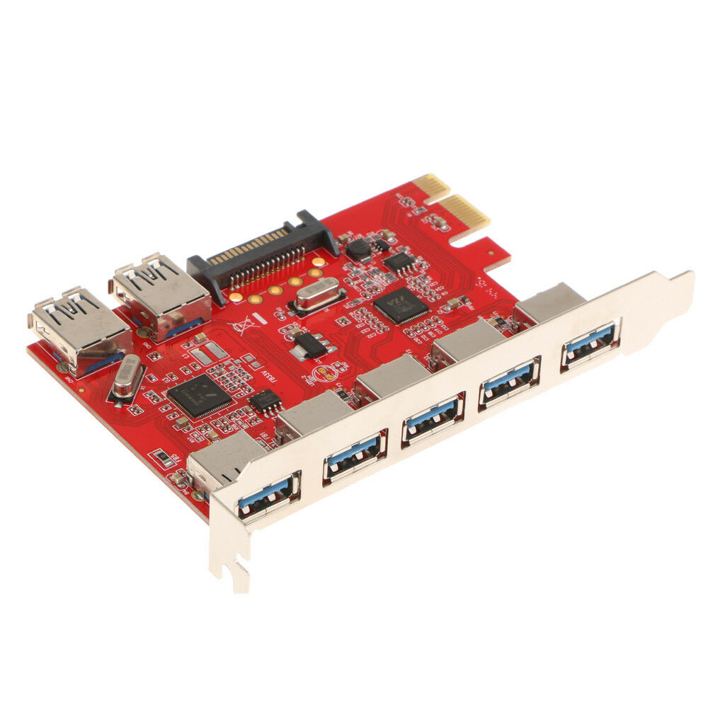 PCI-E to 7 Port USB3.0 HUB PCI Express Expansion Card Adapter 5 Gbps Speed