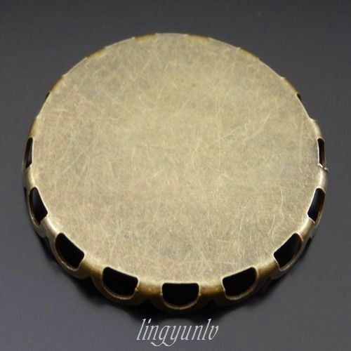 39621Antique Style Bronze Alloy Cameo Base Settings 25*25mm Pendant Trays 40pcs