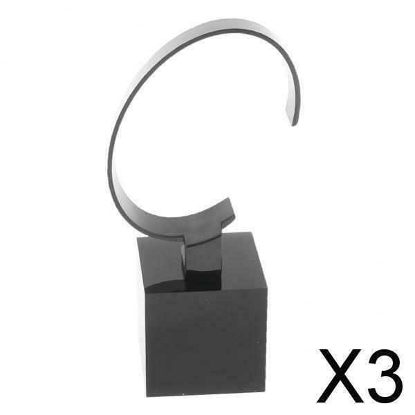 3X Acrylic Watch Display Stand Showcase Bracelet Display Holder 4cm Black