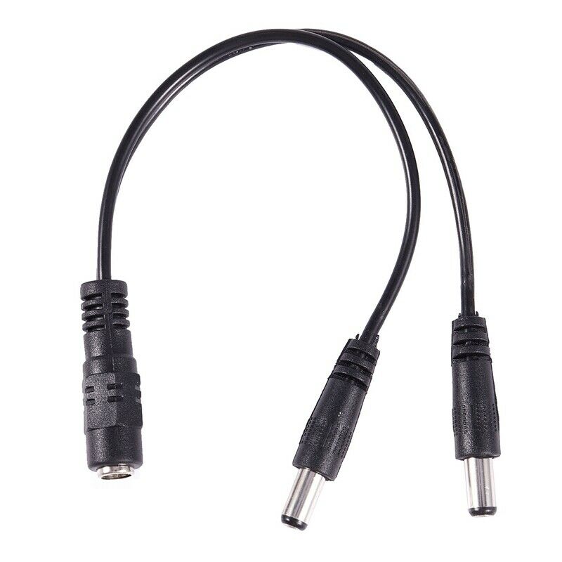 5.5x2.1mm 1 to 2 M/F DC Power Splitter Cable for Security CCTV Camera J1K9