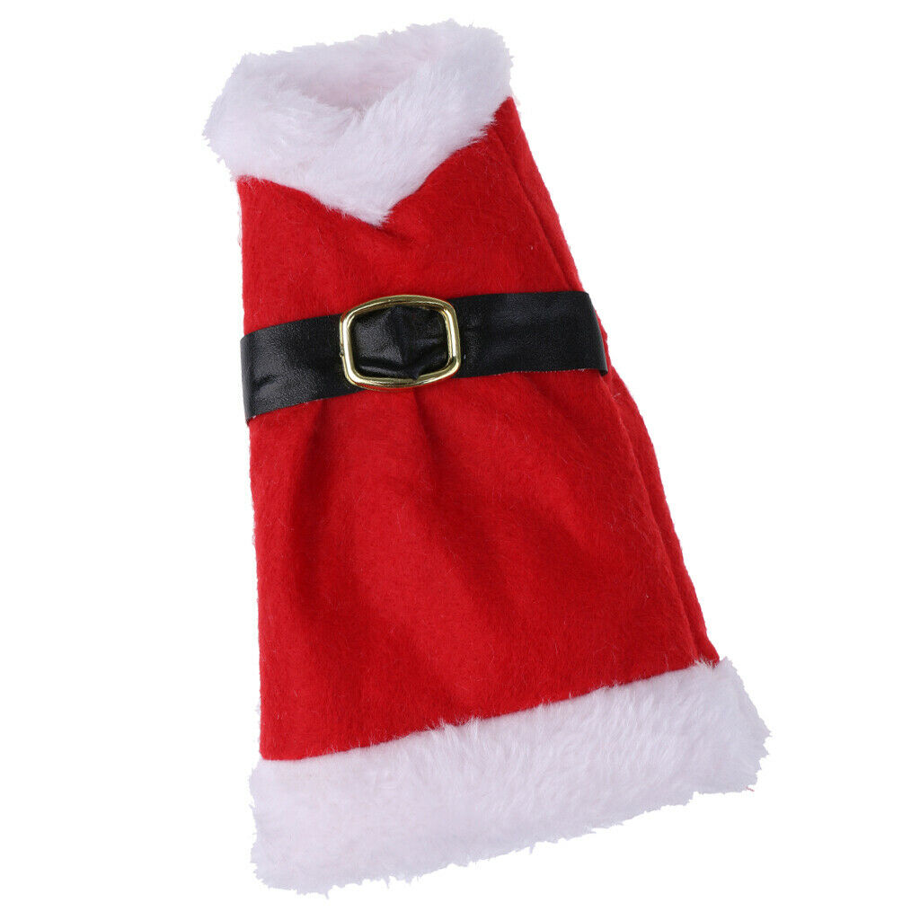 Red Christmas Dress Wine Bottle Cover Gift Wrapping Bag Table Ornament 18 cm