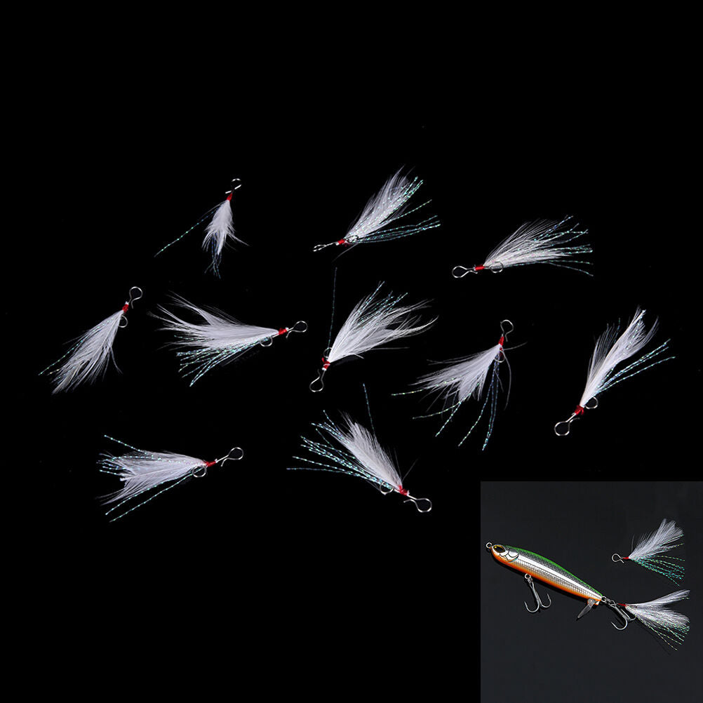 10pcs 49mm blade Lure pendant bloodstreams feather fishing lure tackle sin.l8