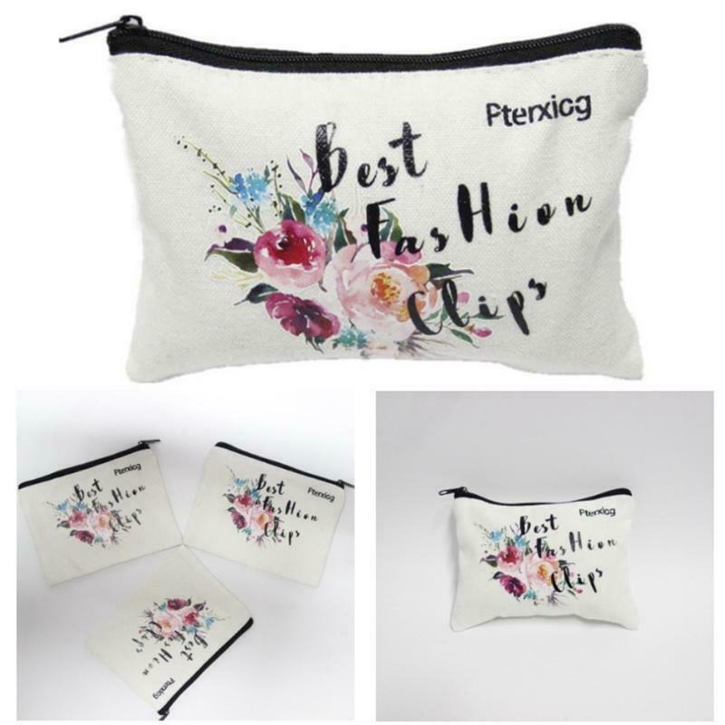 Pastoral Floral Linen Zipper Cosmetic Bag Pencil Case Makeup Organizer Purse