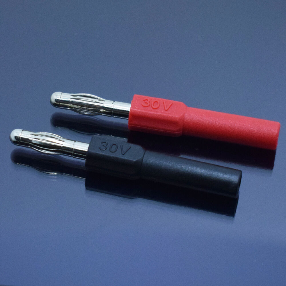 4pairs Copper Insulated 4mm Banana Male to 4mm Banana Female Adapter Converter