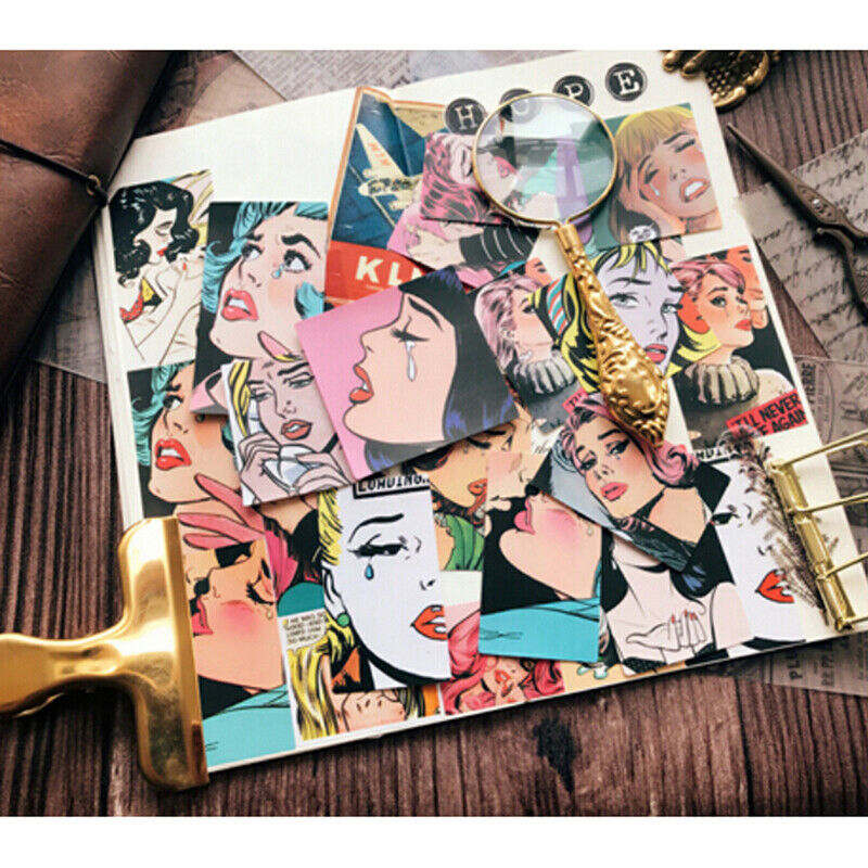 14Pcs/pack Retro beauty stickers scrapbook DIY diary albums notebook decor Tt