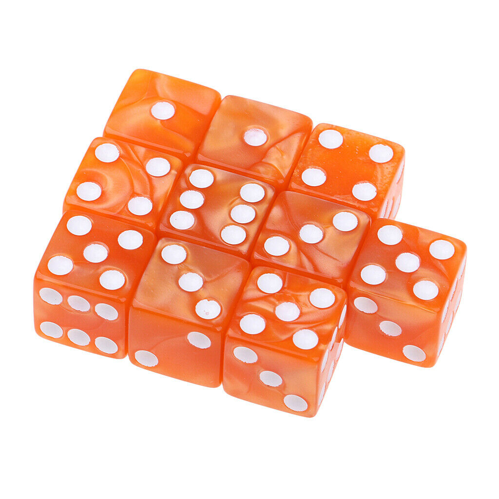 10x Gambling Props D6 Dice Six Sided for MTG TRPG DND Party Fun Toys Orange