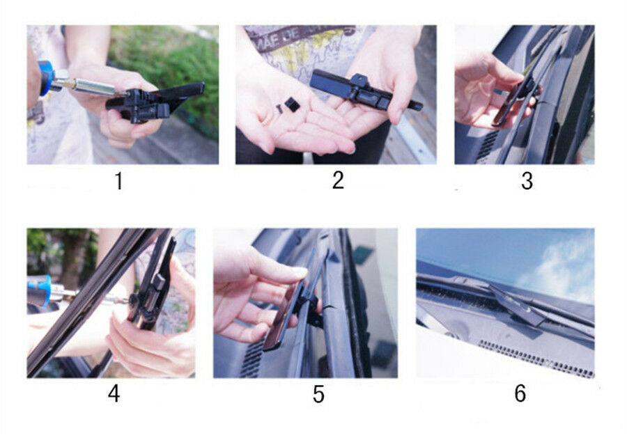Rounded Corner 160Â° Rotating w/ Screws Windshield Wiper Wing Stand Blade Spoiler