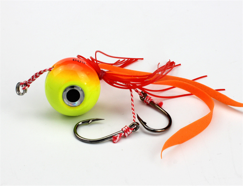 Fishing Jig Head Bait Lead Jigging Lure Silica Gel Skirt Trolling Fishing Tackle