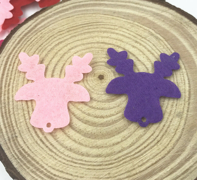 100X Christmas deer Die Cut Felt Sewing Crafts Cardmaking decoration 30mm