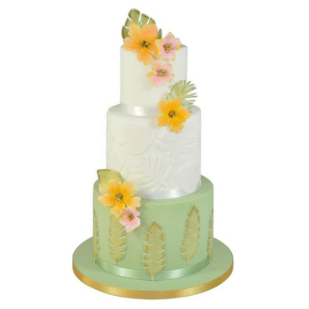4Pcs Tropical Leaf Fondant Cake Mold Embossed Candy Biscuits Cookie Cutter Mould