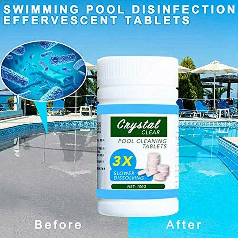 100g Swimming Pool Cleaning Tablets Pills Chlorine Tablets Instant EffervescenV4