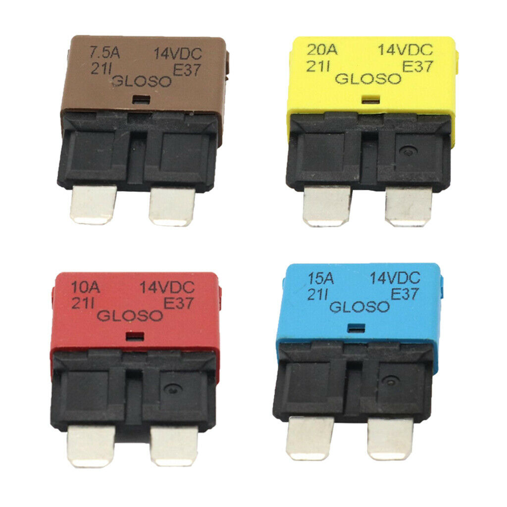 4PCS Universal Car Truck Mini Low Profile Blade Fuses 7.5-20A Manual Circuit