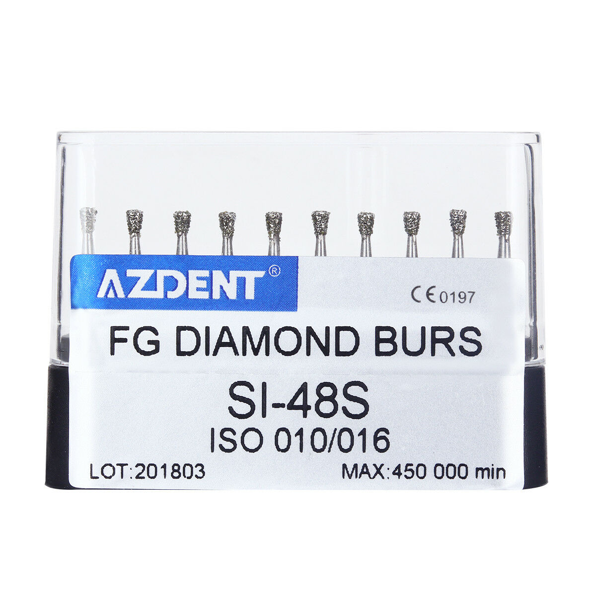 100 Kits Dental Diamond Burs SI-48S Special Form for High Speed Handpiece AZDENT