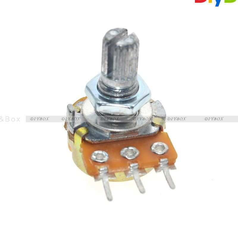 5PCS B20K OHM Linear Taper Rotary Potentiometer 15MM Shaft 3 Pin with Nuts