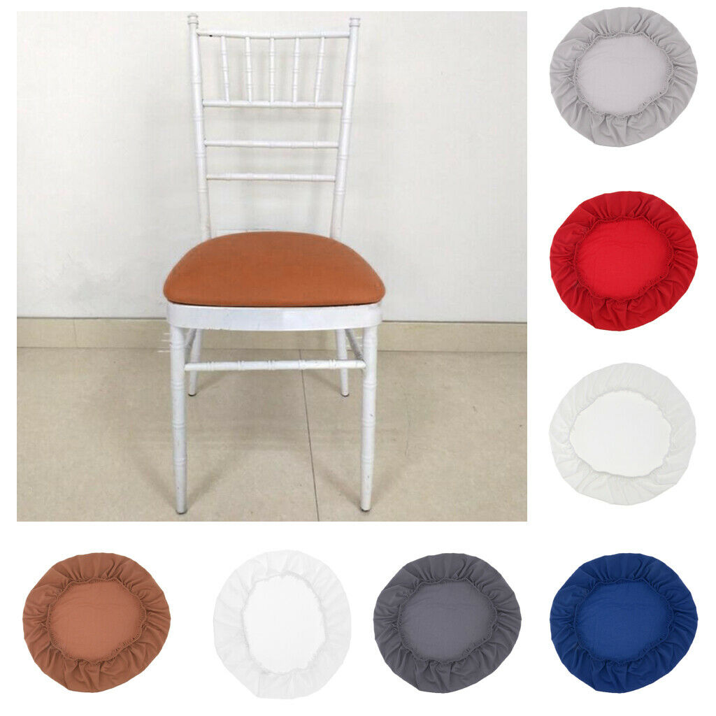 3Pcs White Dustproof Round Square Chair Seat Covers Kitchen Chair Seat Cushion