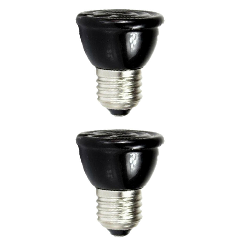2x Pet Ceramic Infrared Heat Lamp Emitter Reptile Basking Light Bulb 80W&60W