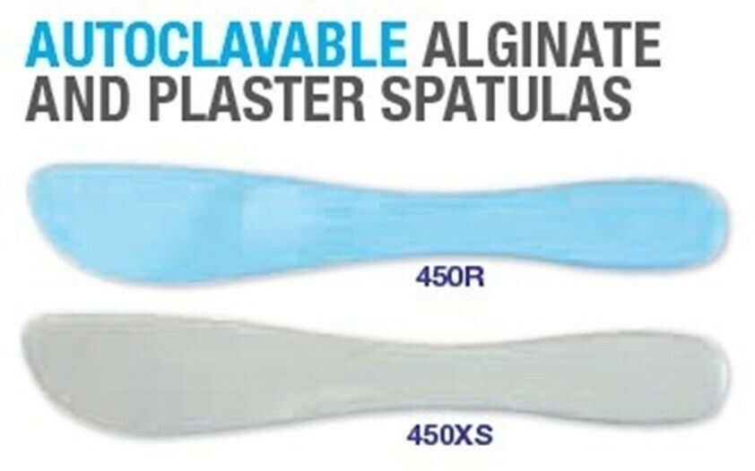 2pcs AUTOCLAVABLE ALGINATE PLASTER SPATULAS Extra Stiff Grey fit mixing bowls