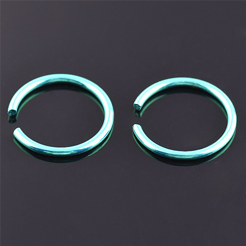 40x Colorful Stainless Steel Nose Rings Piercing Lip Hoop Piercing Jewelry N Tt
