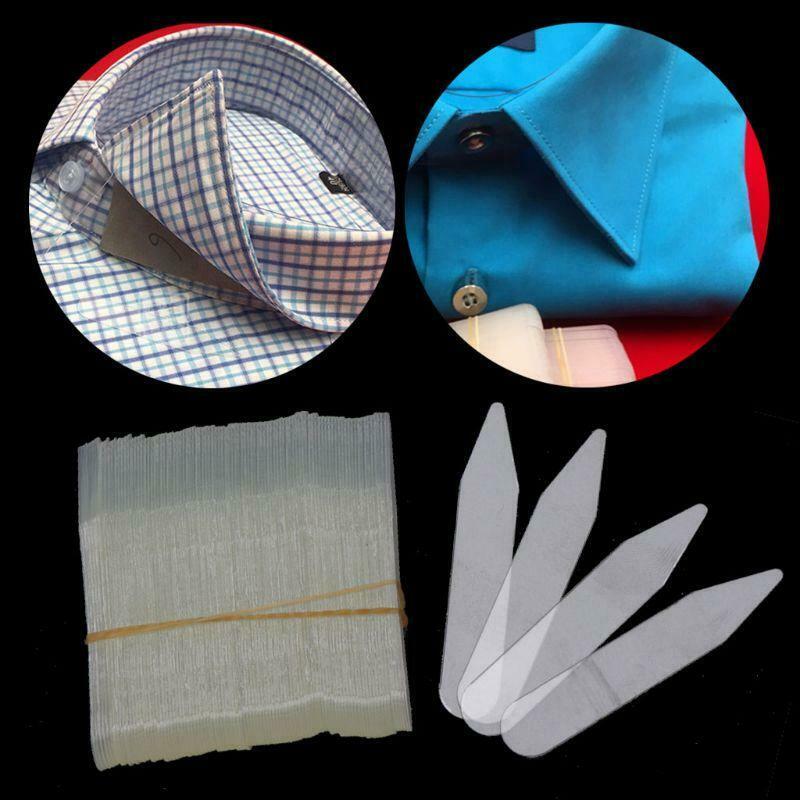 200Pcs Plastic Collar Stays Stiffeners Stay Bones Shirt Men's Clear Collar Stay