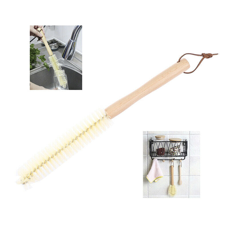 Bottle Cleaning Tool Wood Handle Scrubbing Brush Coconut Fibre Bottle Cle.l8