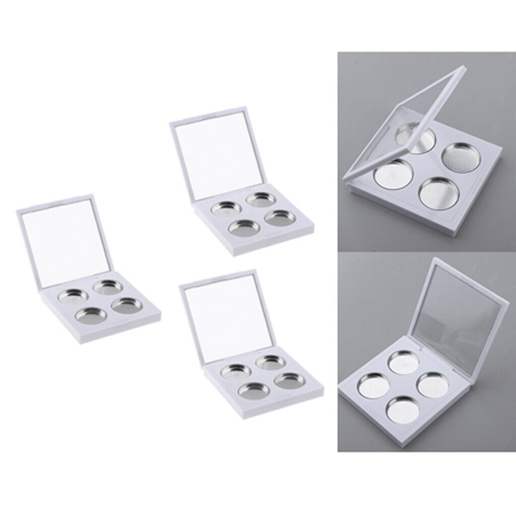 MagiDeal 4 Slots Empty Eyeshadow Palette Container DIY Cosmetic Case Box 3x