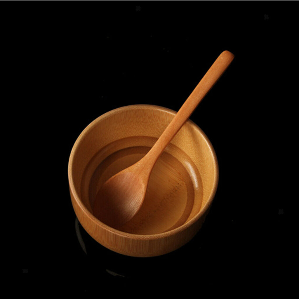 2x Handmade Bamboo Children's Soup Salad Serving Bowl Pasta