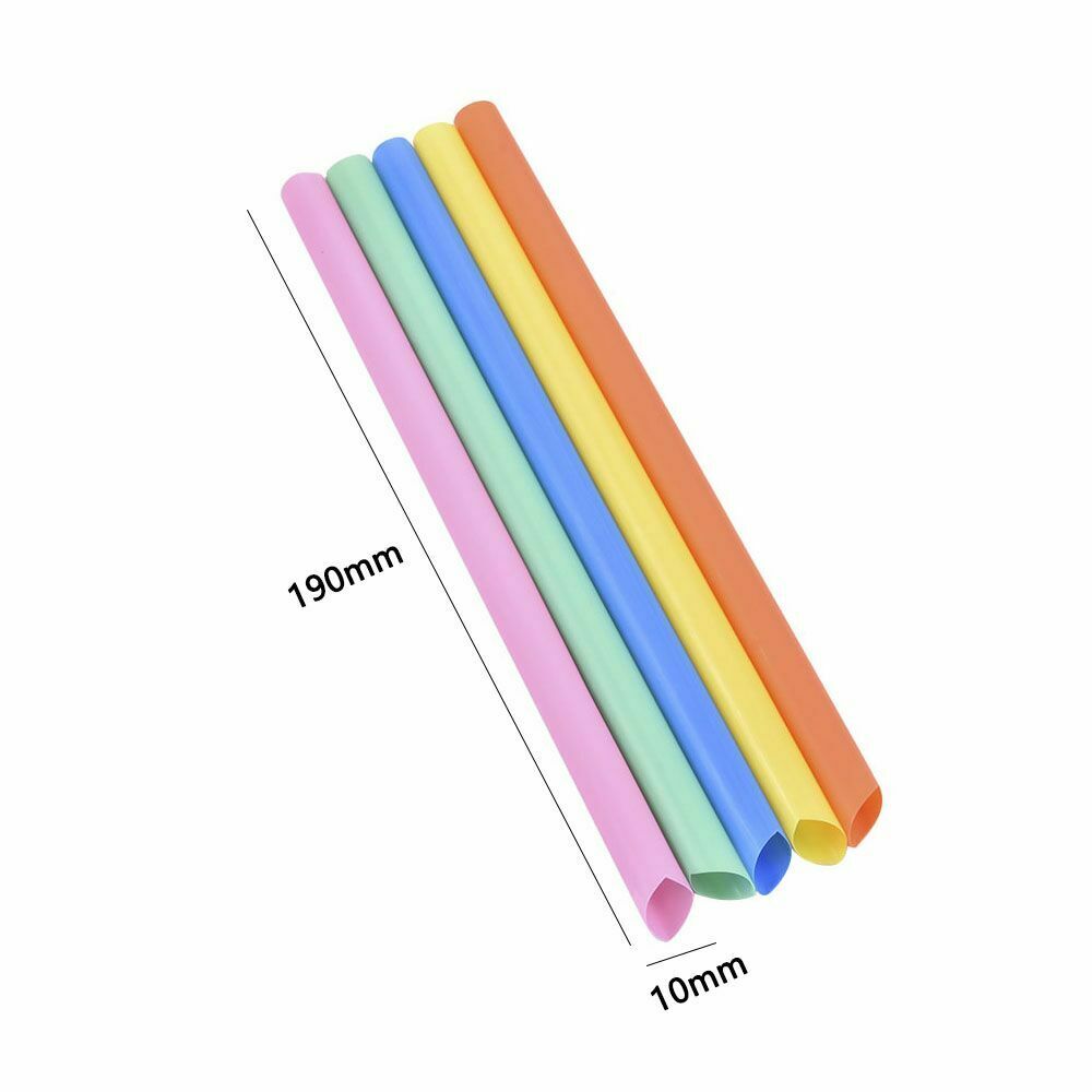 100x 10mm Large Drinking Straws Bubble Tea Smoothie Milkshake Fast