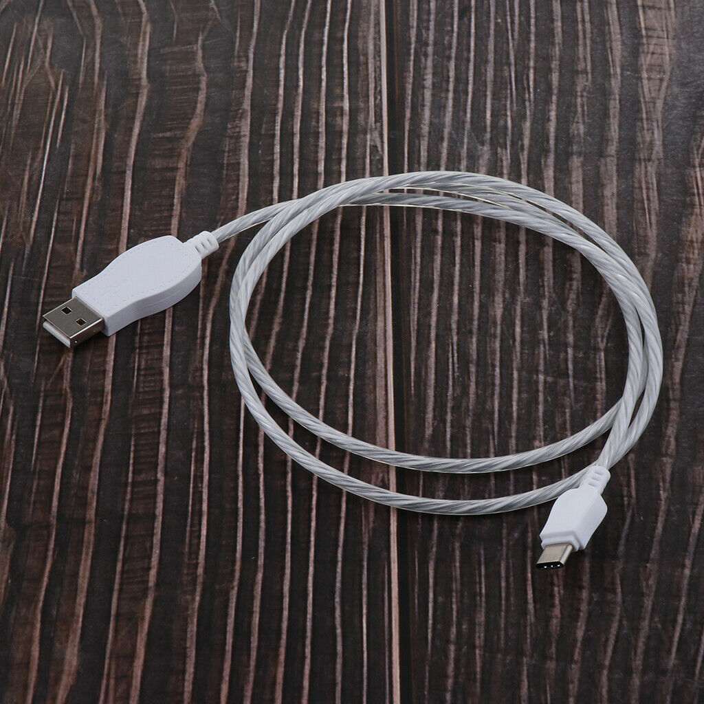 LED Visible Light USB Type-C Charging Data Sync Cable Lead for Cell Phones