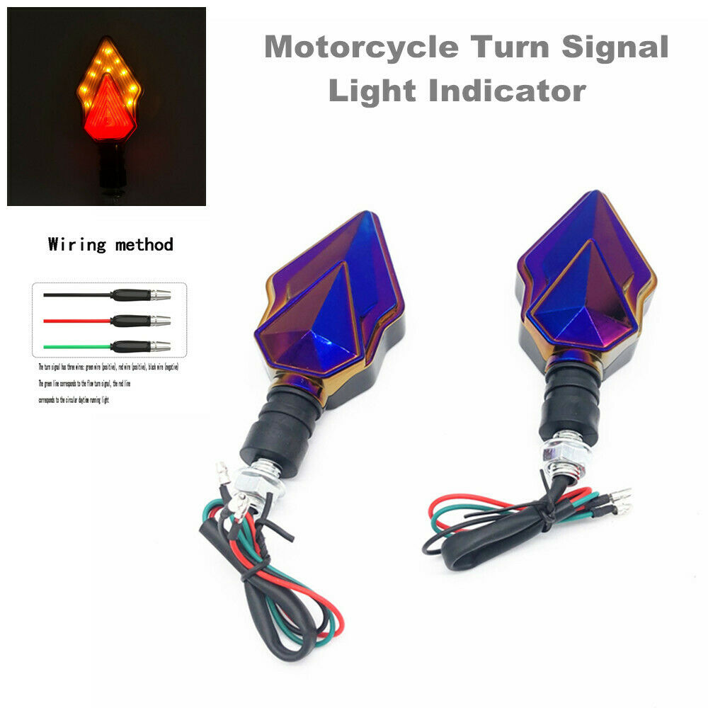 2PC Motorcycle Scooter Bike LED Turn Signal Light Indicator DRL Rear Brake Light