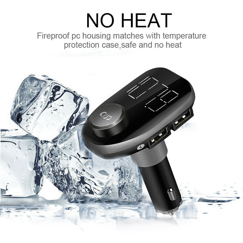 9V-28V Car Bluetooth MP3 Hands-free Player FM Transmitter EQ Bass QC3.0 Charger