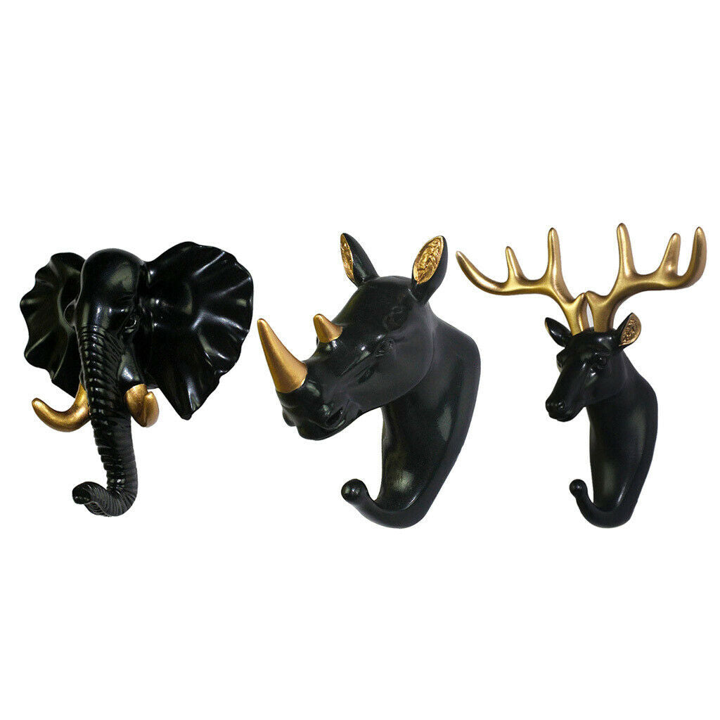 3pack Nordic Animal Wall Hook Robe Hat Rack Decorative for Home Club Wall