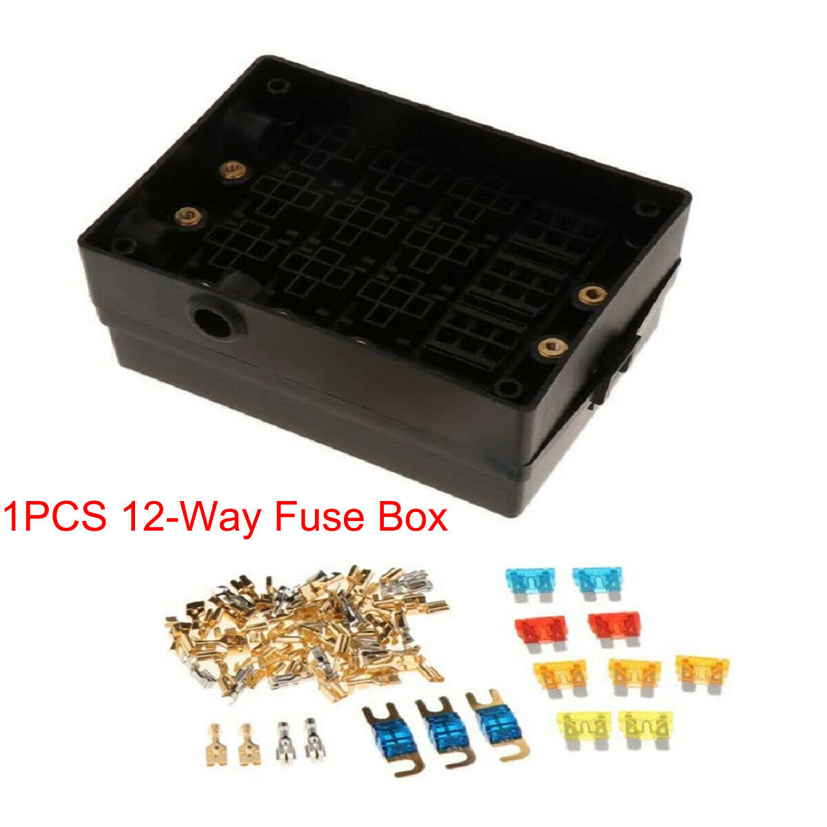 12 Way Blade Type Car Fuse Holder Fuse W/ 9 Way Relay Box Central Electrical Box