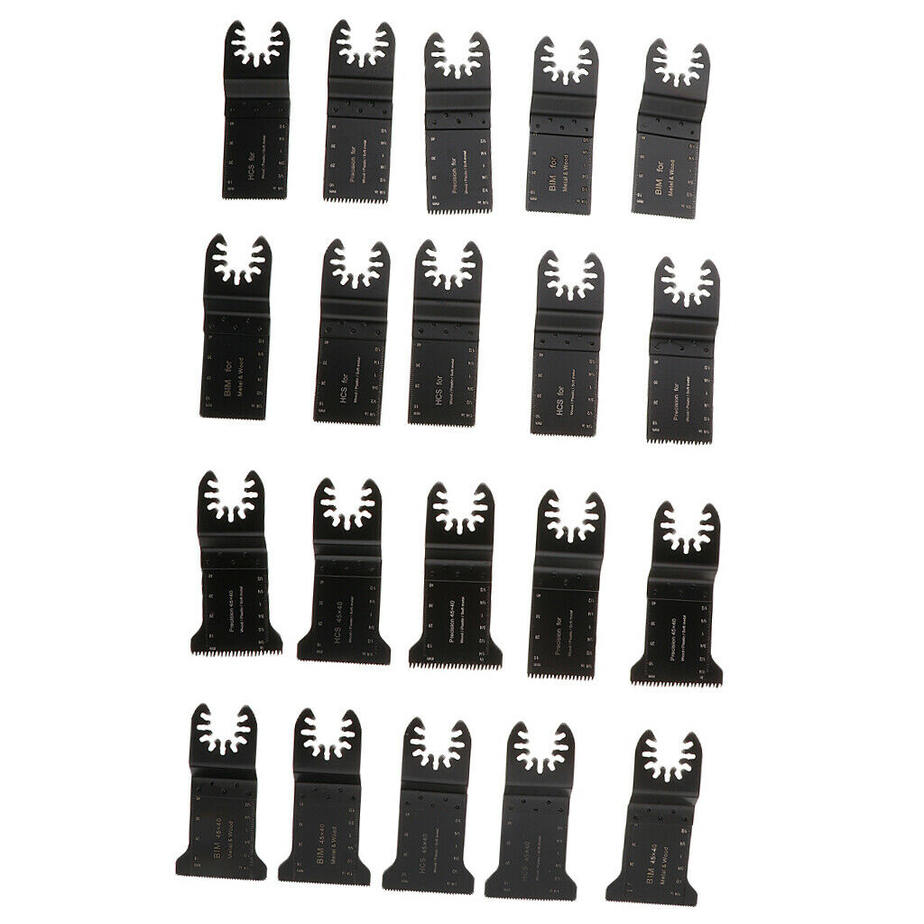 Set of 20 Wood Oscillating Quick Release Saw Blades Multi-tool Cutting