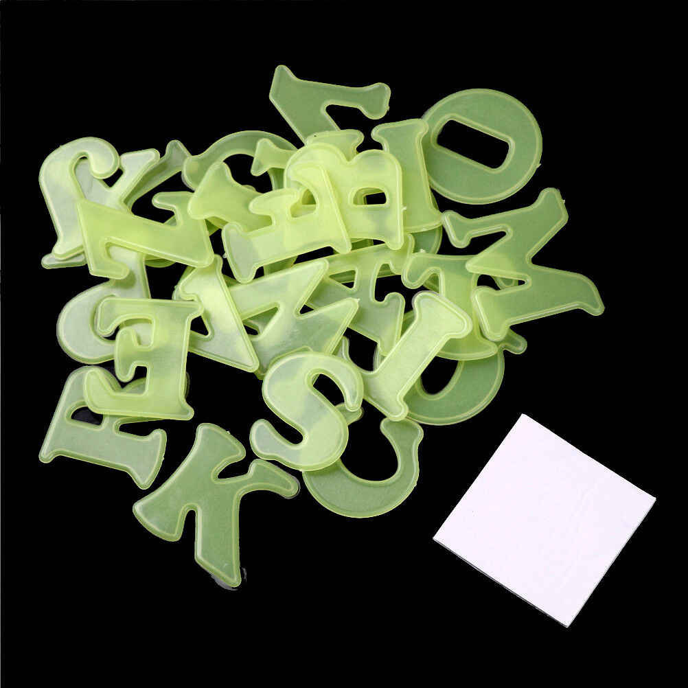 26pcs Glow In The Dark English Letter Luminous Stickers Kids Bedroom Deca.l8