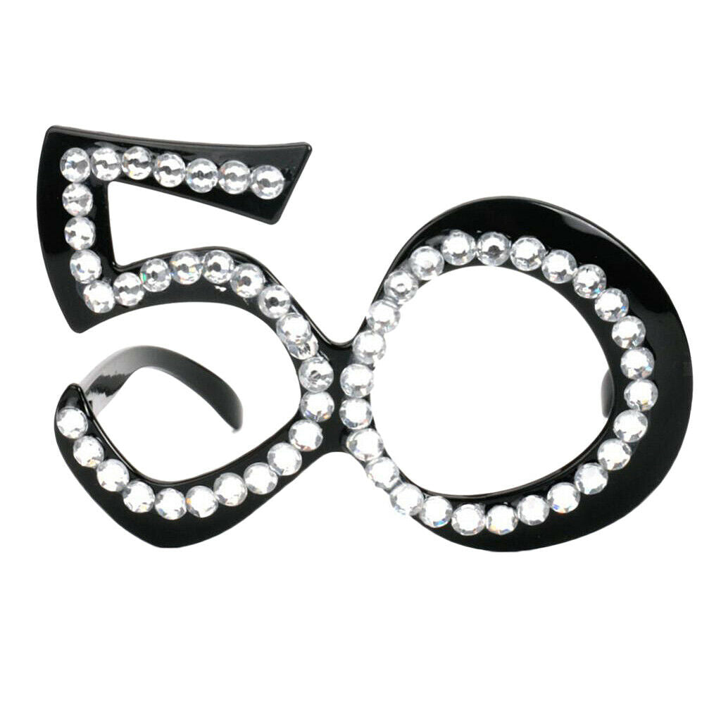 Funny 50th Diamante Birthday Novelty Birthday Party Eyeglasses Age Glasses
