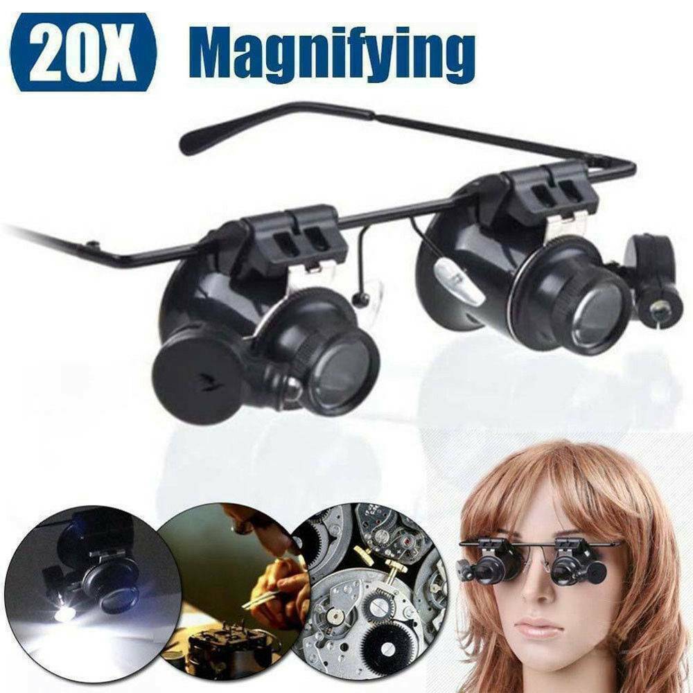 20X Loupe Magnifying Glasses Jeweler microscope Watch Repair Tool LED Magnifier.