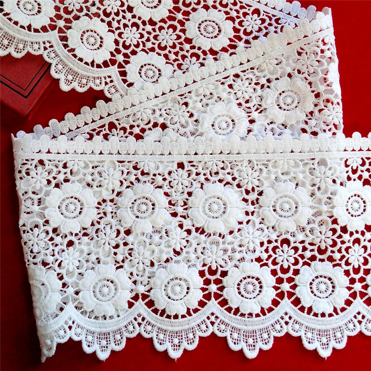 4 Yards Sunflower Floral Flower Lace Trim Crochet Embroidery DIY Sewing Craft