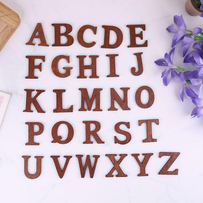 26pcs A-Z Wooden Letters English Alphabet Personalised Name Design Craft Decor