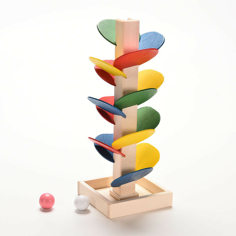 Wooden Tree Ball Run`Track Play Game Supplies Kids Intelligence Education.l8