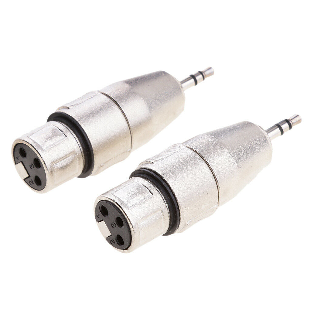 2 pieces. 3.5mm 1/8 '' TRS To 3 Pin XLR Feamle Connector Microphone Audio