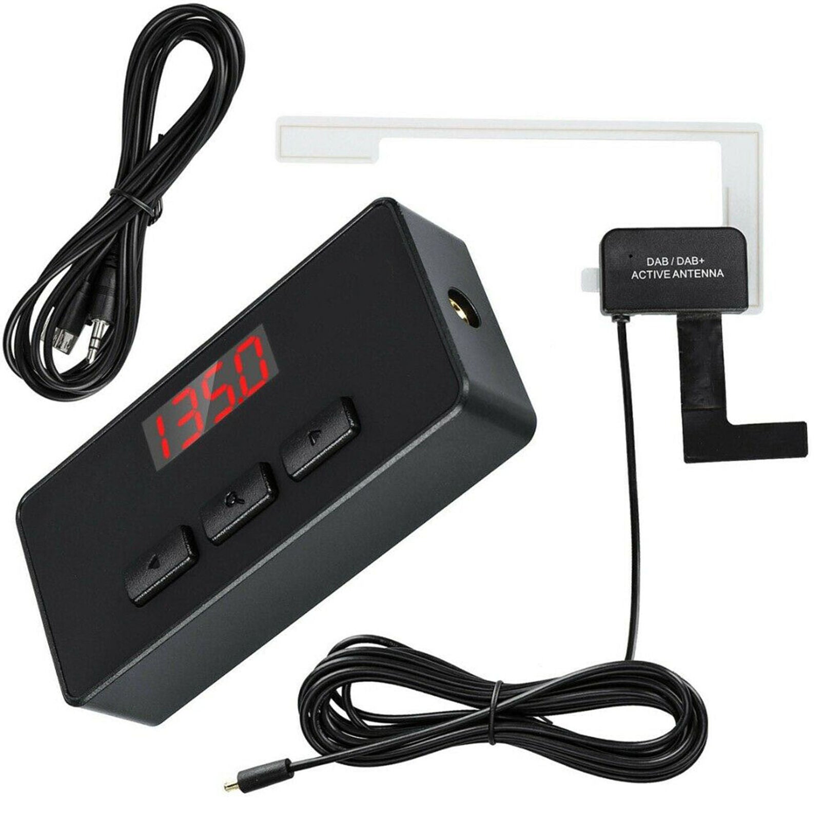 Universal DAB + car radio receiver AUX FM transmitter adapter + antenna radio
