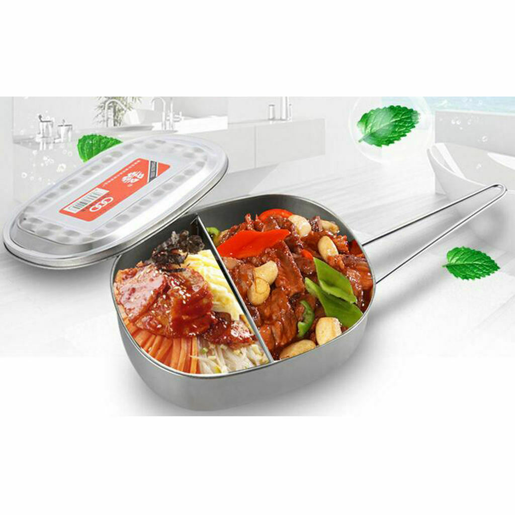 Stainless Steel Bento Lunch Box Outdoor Camping Picnic Food Container M